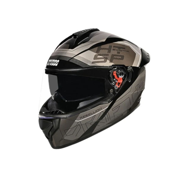 Helmet/Studds/DRIFTER D6 REBELLION/(W/SPOILER)/BLACK N4 GREY/M  BALACLAVA FREE BSDDP