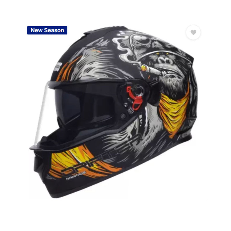 Helmet/Studds/DRIFTER D3 /BLACK N5 YELLOW/M   BALACLAVA FREE BSDDP