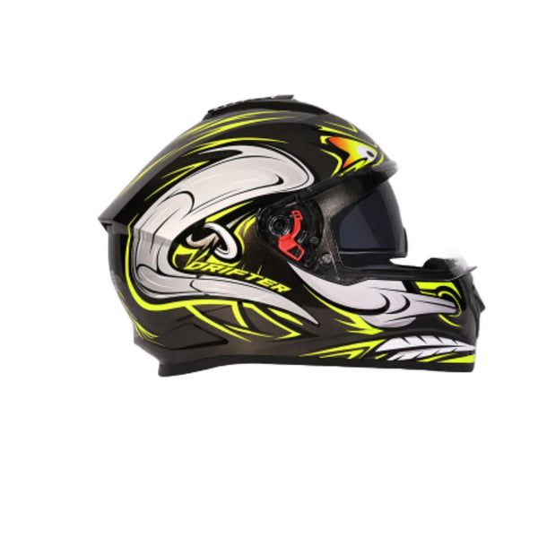 Helmet/Studds/DRIFTER D4 R1/BLACK YELLOW N4 GREY/L BALACLAVA FREE BSDDP