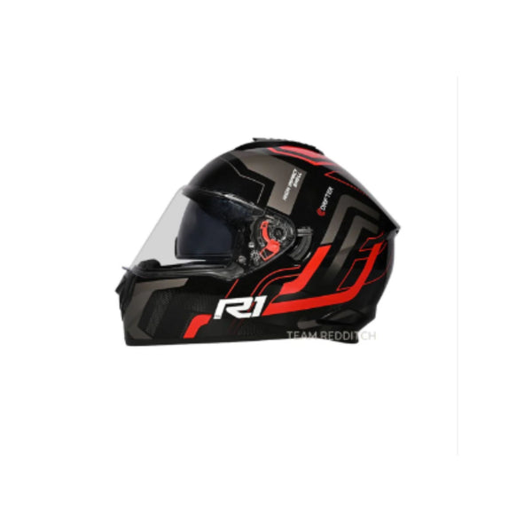 Helmet/Studds/DRIFTER D4 R1/BLACK N2 RED/L  BALACLAVA FREE BSDDP