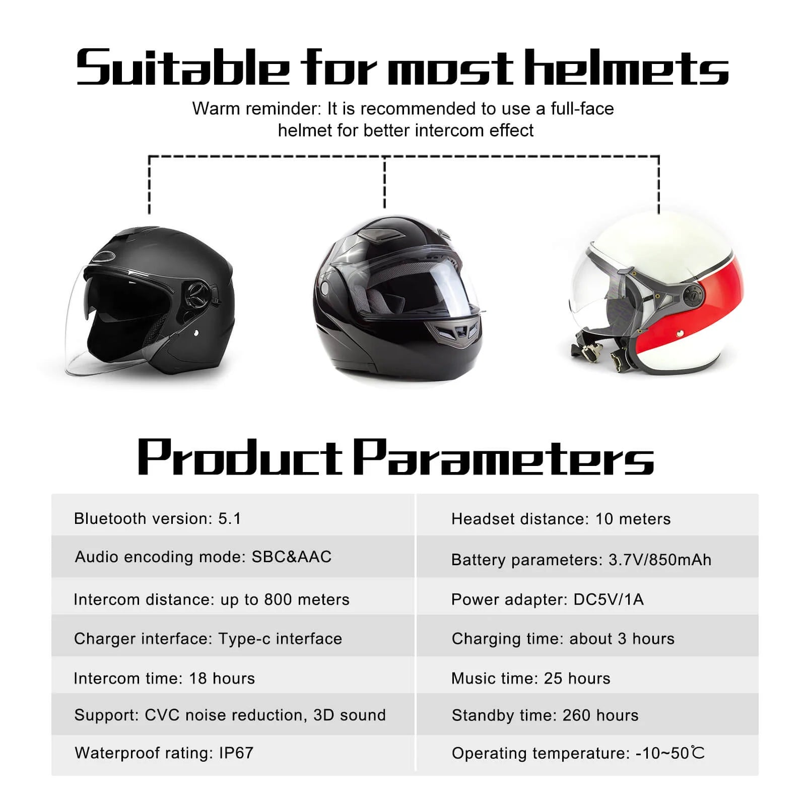 EJEAS V6 Pro+ Motorcycle Bluetooth Headset