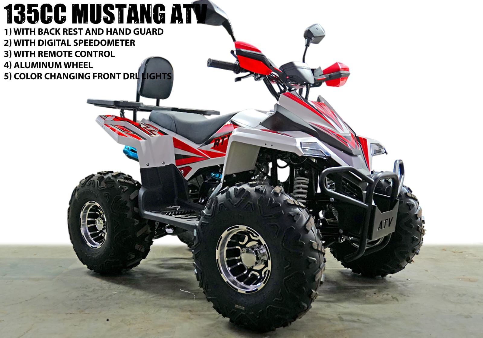 135CC Petrol Mustang ATV Quad Bike | 4-Stroke Automatic Off-Road ATV for Kids & Adults