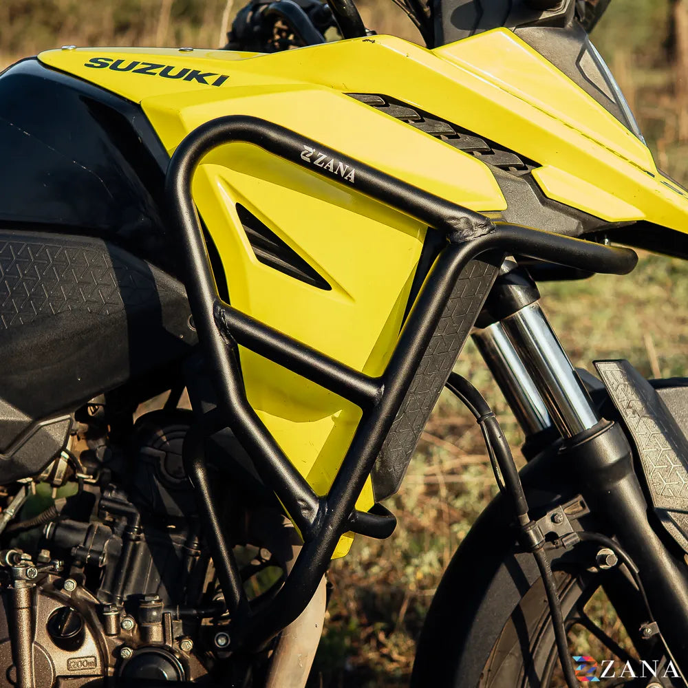 Zana Upper & Lower Crash Guard with Slider Combo Black for Suzuki V Strom SX 250
