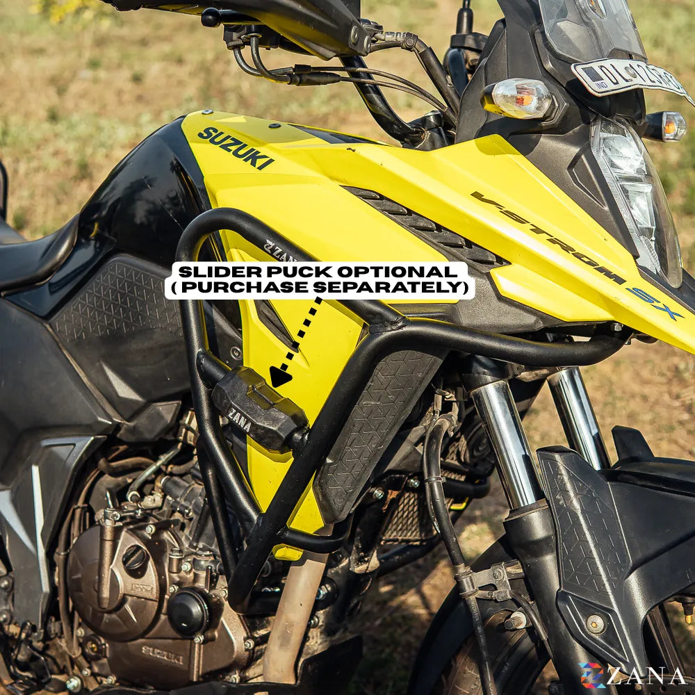 Zana Upper & Lower Crash Guard with Slider Combo Black for Suzuki V Strom SX 250