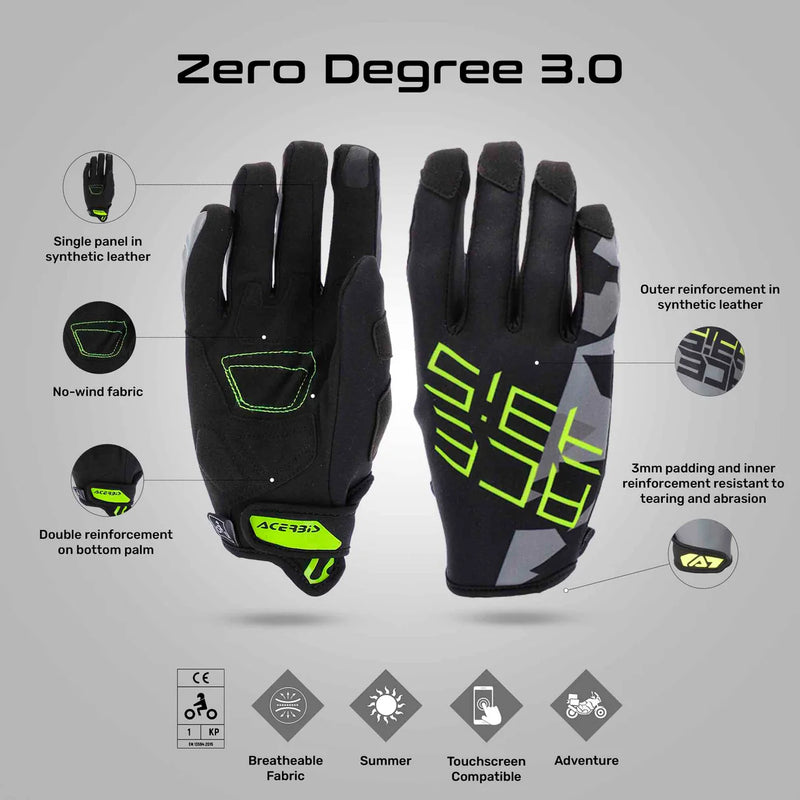 Acerbis ZERO DEGREE 3.0 BLACK/YELLOW – Premium Enduro Gloves