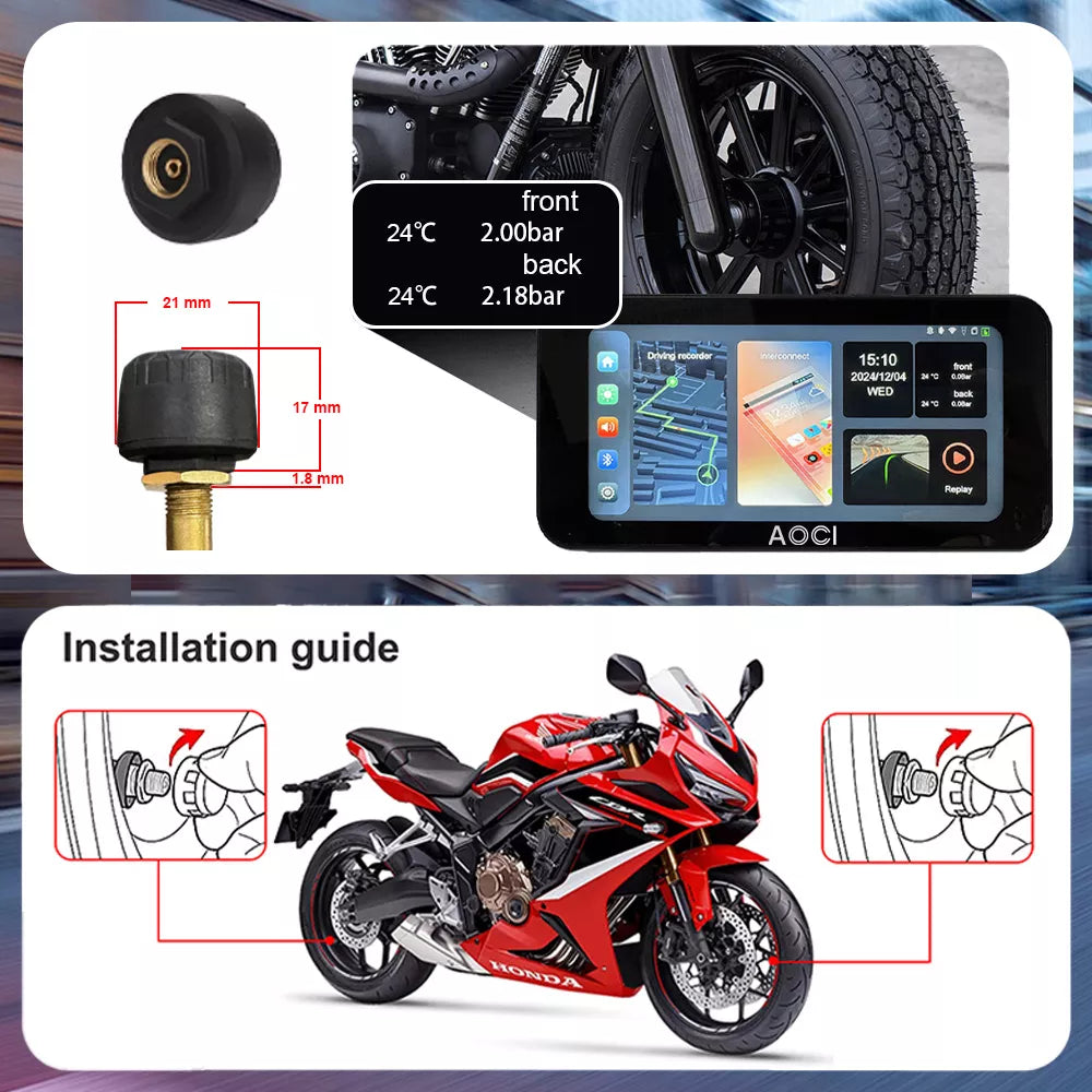 Aoocci C6 Pro All-in-One Motorcycle CarPlay System with GPS & Anti-Theft