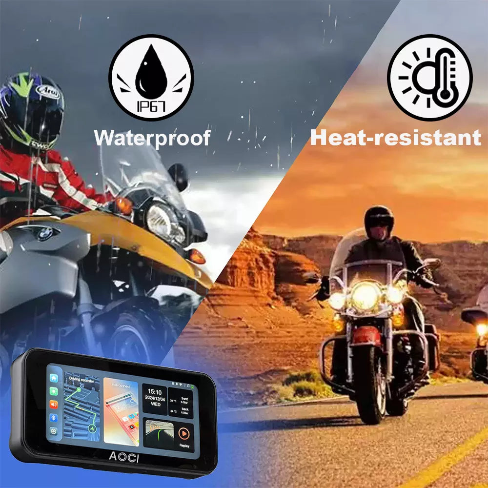 Aoocci C6 Pro All-in-One Motorcycle CarPlay System with GPS & Anti-Theft