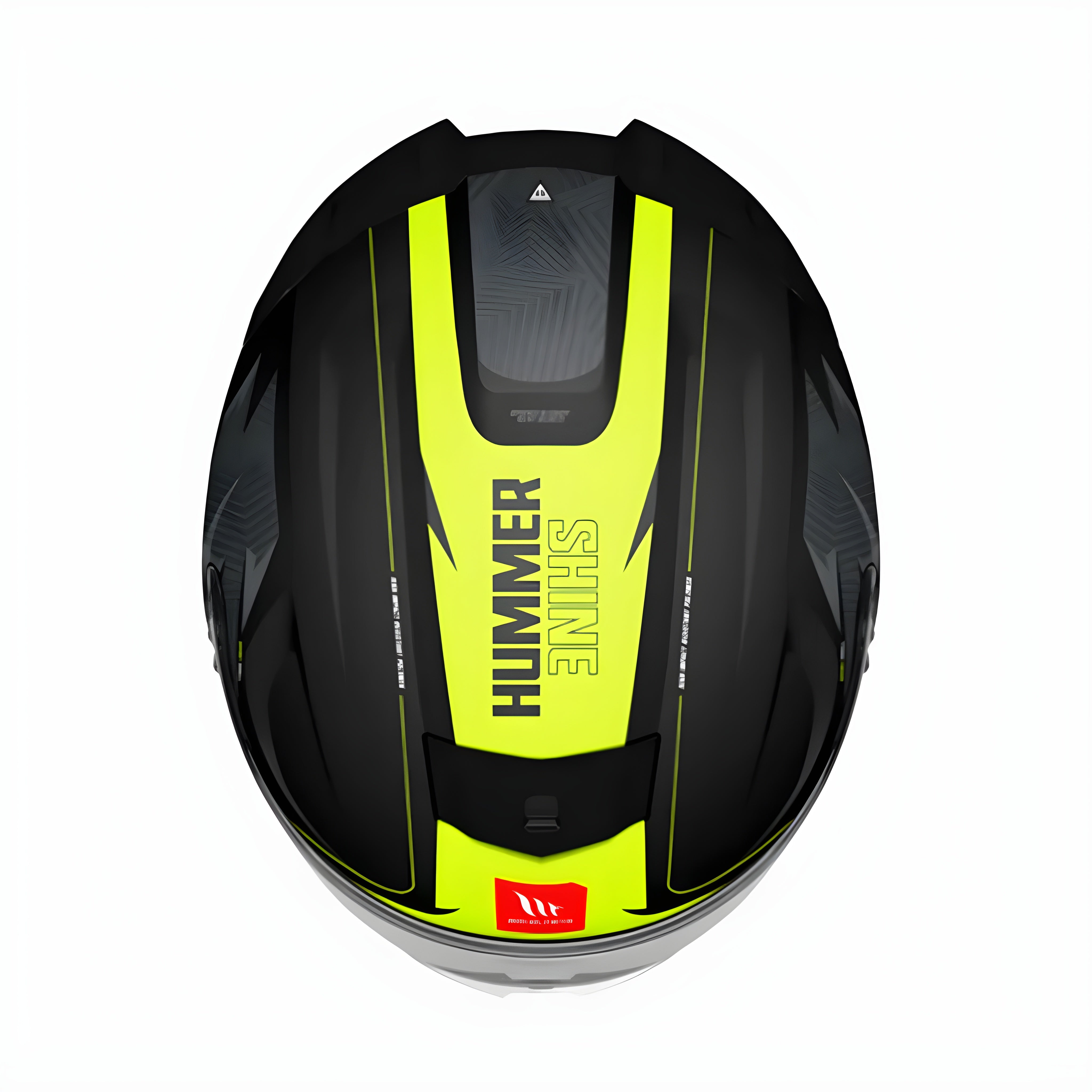 MT Hummer Shine B3 Fluor Gloss Motorcycle Full Face Helmet | Gloss Black Gery Neon