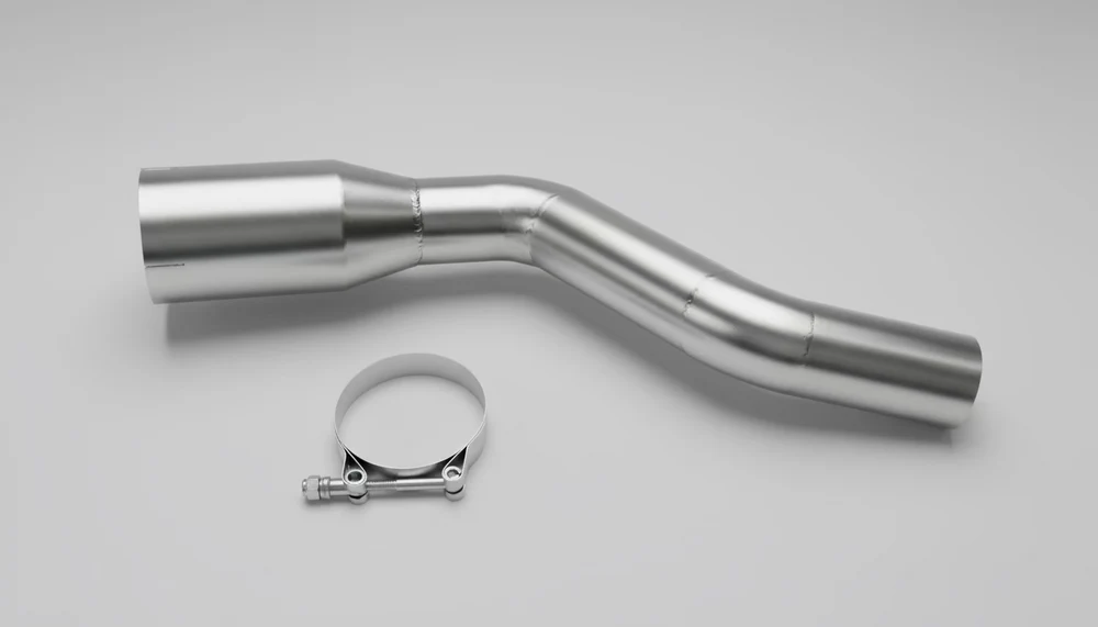 Barrel KTM Gen 3 304 stainless steel mid pipe with clamp for KTM Duke and Adventure Enduro
