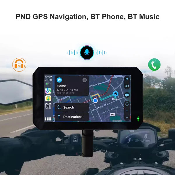 Aoocci C5 Pro All-in-One Motorcycle CarPlay Dash Cam with GPS & Anti-Theft | Front & Rear 1080P HD