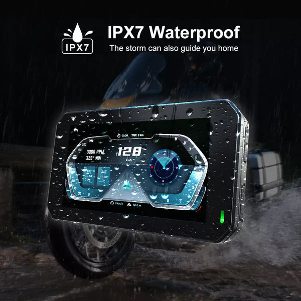 Aoocci C5 Pro All-in-One Motorcycle CarPlay Dash Cam with GPS & Anti-Theft | Front & Rear 1080P HD