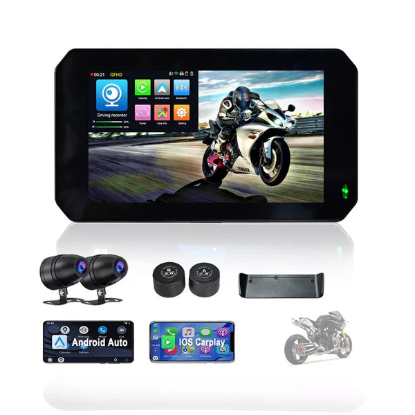 Aoocci C5 Pro All-in-One Motorcycle Dash Cam with GPS & Anti-Theft | Front & Rear 1080P HD