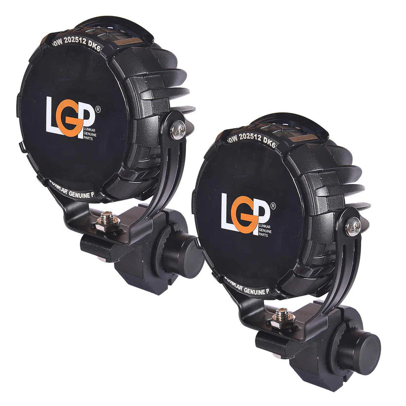 Two LGP (Lighting Genuine Parts) fog lights on a white background
