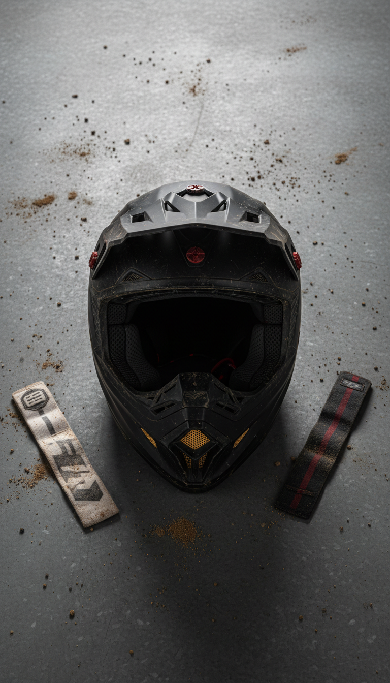 Pitch Black Matte Motocross Helmet