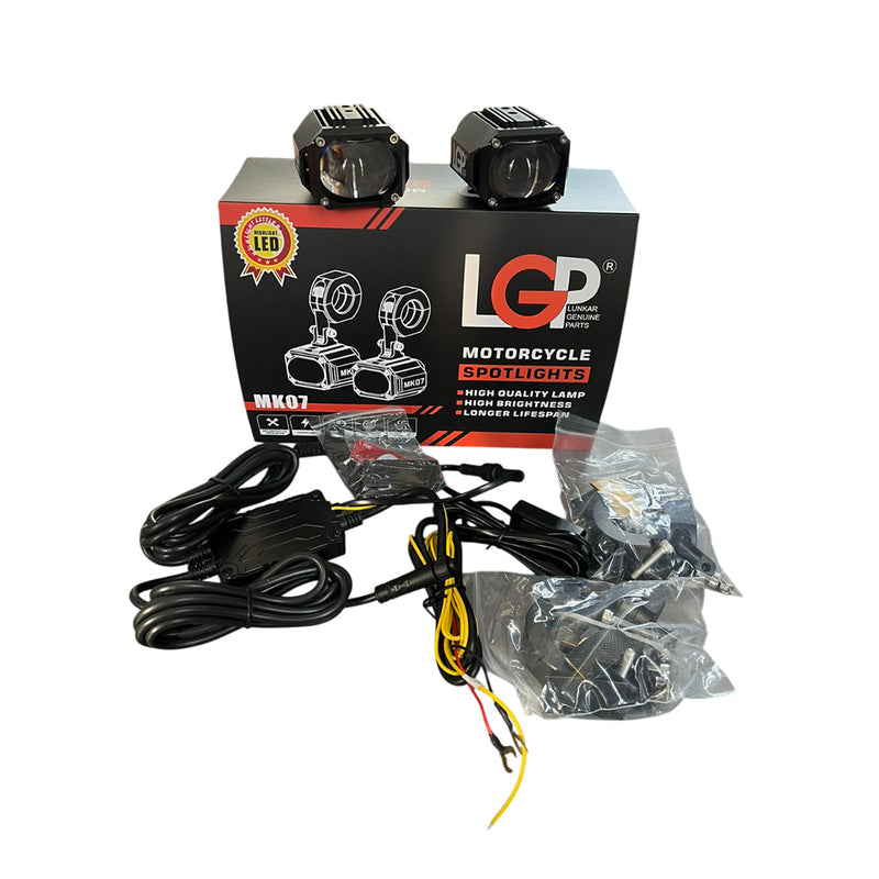 LGP MK07 Spotlight Ip67 Waterproof Auxiliary Lights With Harness Compatible For All Motorcycles