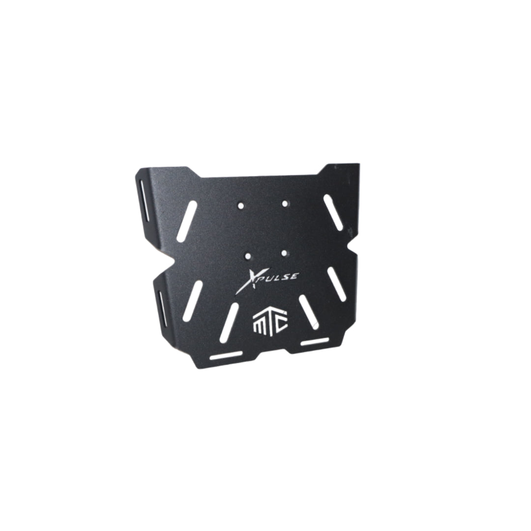 Black metal back carrier plate with 'XPulse' branding on a white background