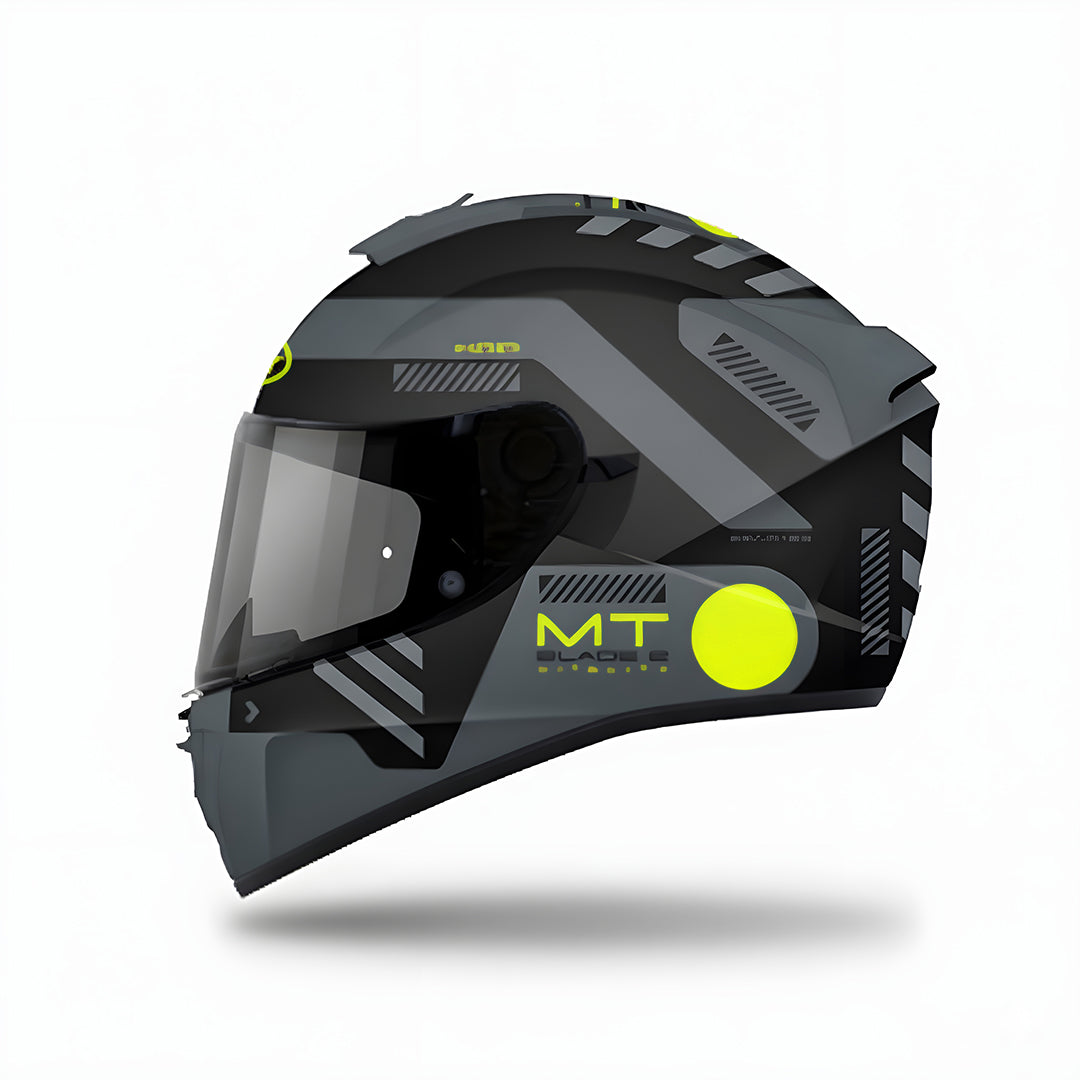 MT BLADE 2 SV VITALITY B3 FLUOR GLOSS Motorcycle Full Face Helmet | Gloss Black Grey Neon