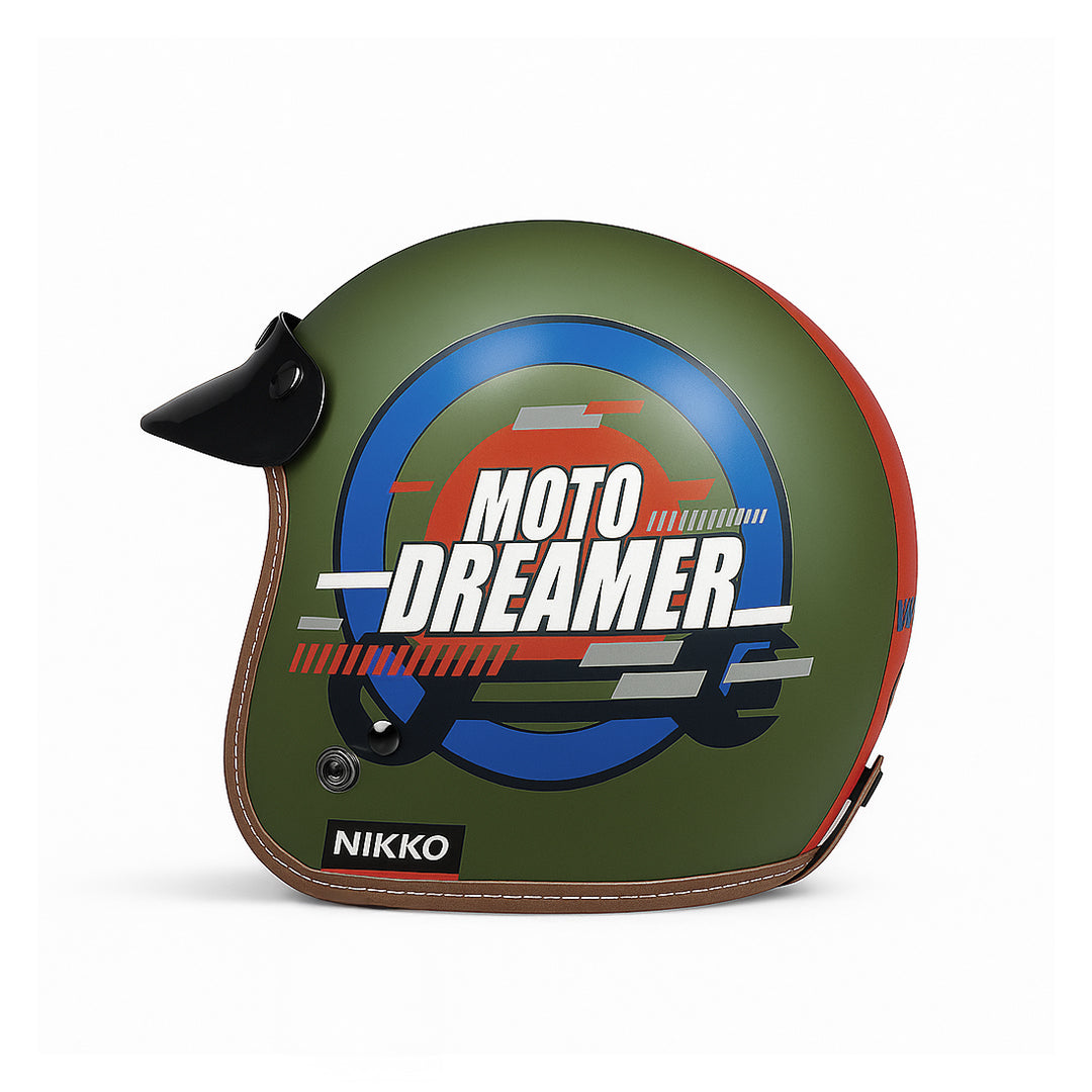 Nikko N-356 III Moto Dreamer Half Face Helmet - Matt