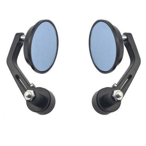 Universal Round Motorcycle Rear View bar End Mirror Set | Small