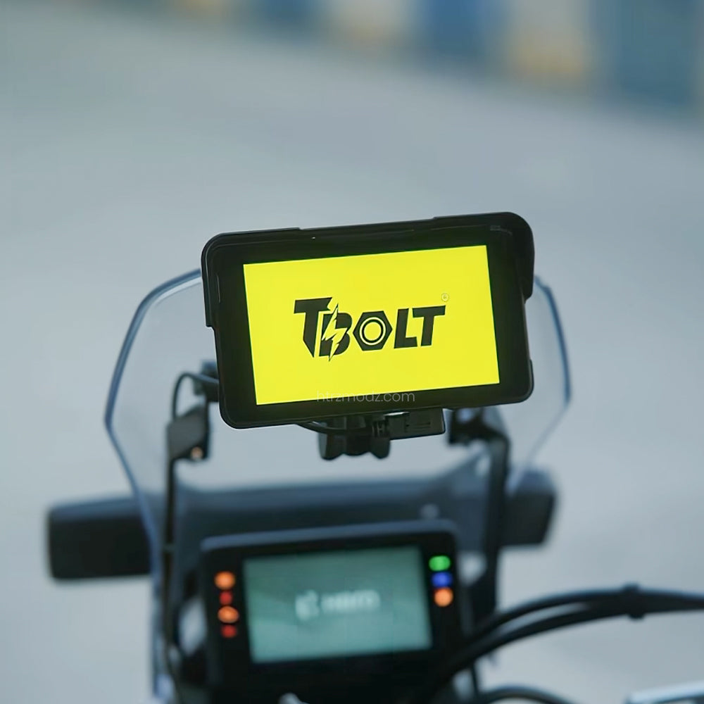 T-Bolt MotoPlay device mounted on a motorcycle