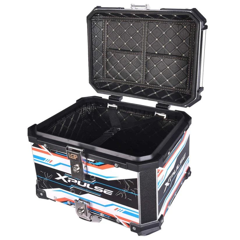 LGP Top Box 45L Xpulse Graphic Aluminium Top Case with Backrest Pad