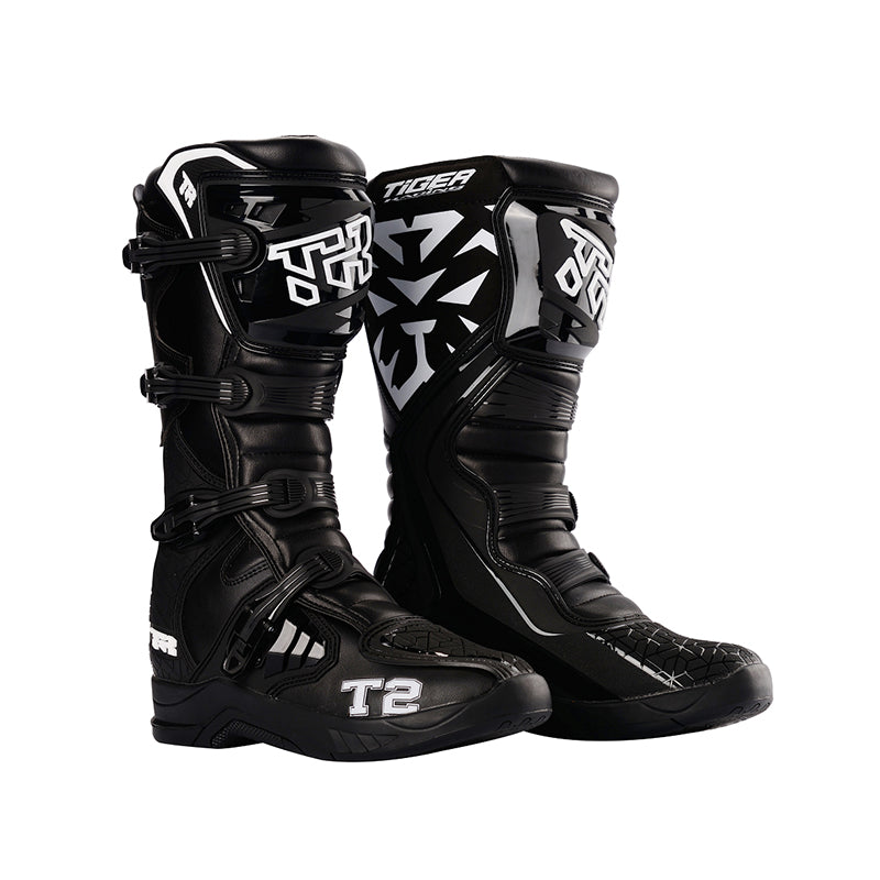 TR MTR T2 Motocross Off-Road Boots Black – Motorcycle Riding Boots with TPU Protection & Anti-Slip Sole