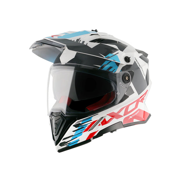 Helmet/Axor/X-CROSS DUAL VISOR X1/WHITE RED/M  FREE TBOLT HELMET CLEANER