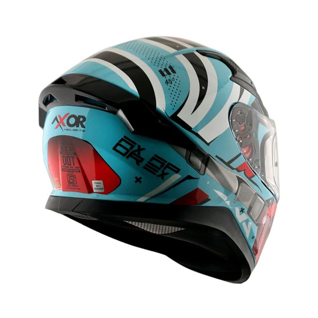 Axor Apex Biking Helmet-Hex 2 -Gloss Blue Red