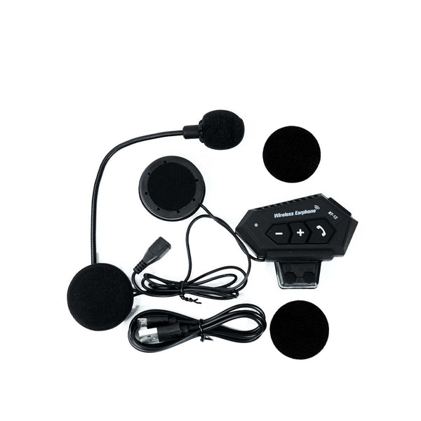 HY-1001 800M Bluetooth Intercom Motorcycle Helmet Headsets 2 Rider BT  Wireless Intercom Moto Interphone FM Radio Color: 1pcs Dual Microphone