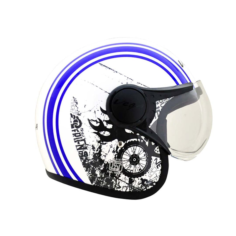 Vega Jetold School W/Visor White Matt Blue