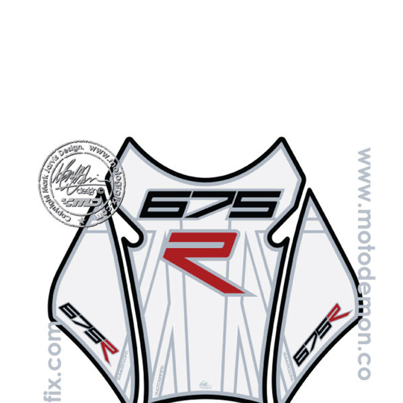 Motografix White Black Tank Pad Triumph Daytona/ Street Triple 675 (2012-13)