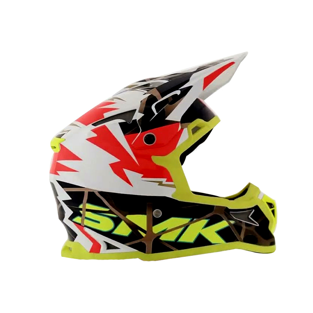 SMK Allterra Fulmine White Orange Yellow Gloss (GL174) OFF ROAD HELMET