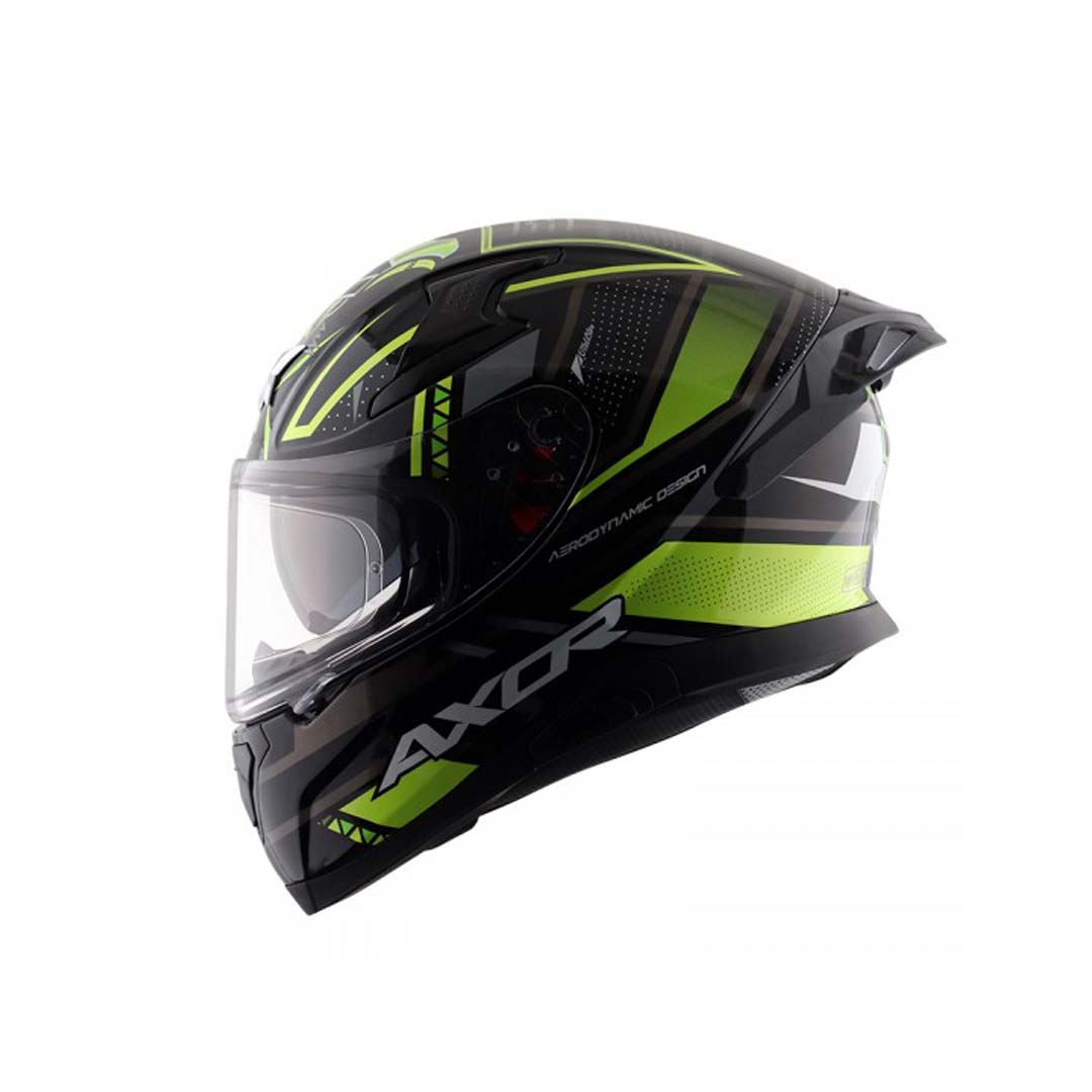Axor Apex Tiki Gloss Black Neon Yellow Helmet