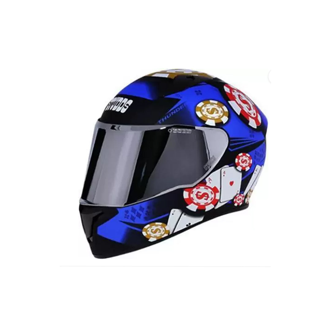 Studds Thunder D6 Matte Black Blue Helmet