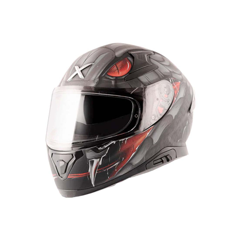 Axor Apex Venomous Black Grey Helmet With Free TBOLT Helmet Cleaner