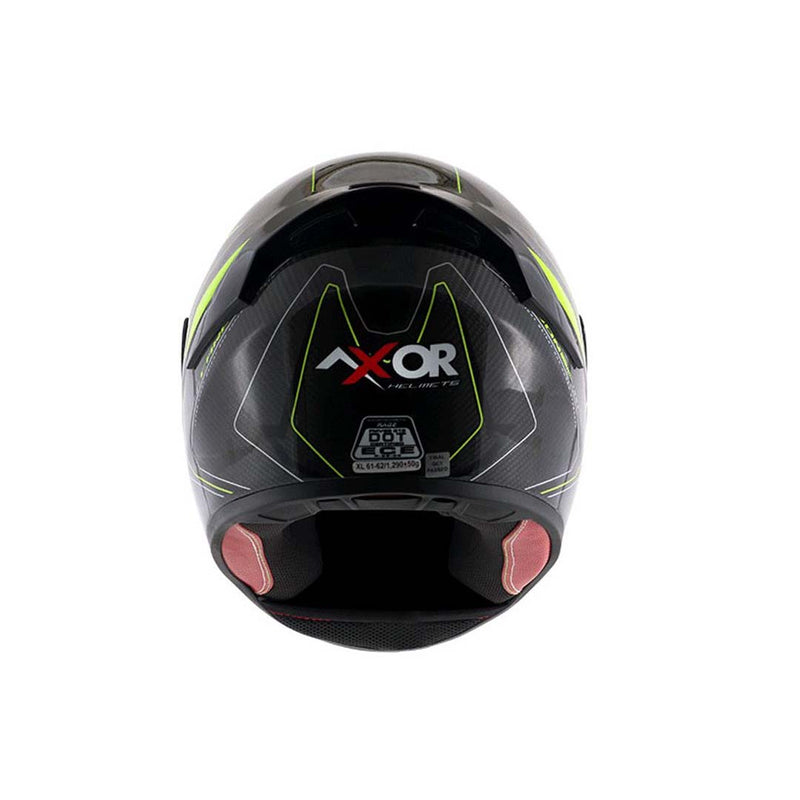 Axor Rage Carbon Warefare Lightweight Full Face Glossy Small Checks Carbon Neon Yellow Helmet